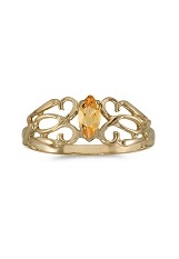 nice marquise citrine filigree yellow gold birthstone baby ring